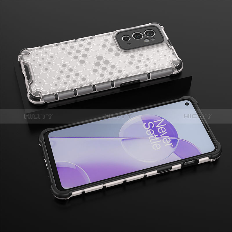 Coque Rebord Contour Silicone et Vitre Transparente Housse Etui 360 Degres AM2 pour OnePlus 9RT 5G Blanc Plus