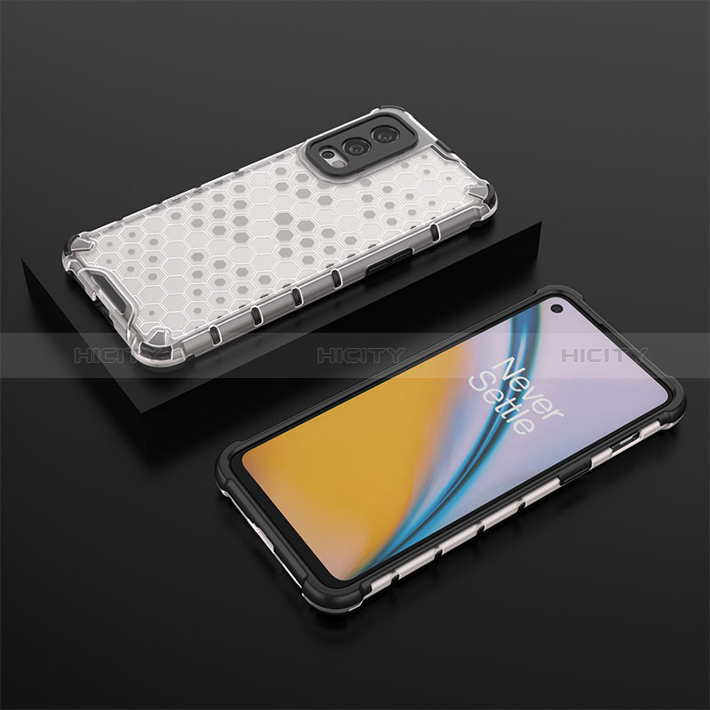 Coque Rebord Contour Silicone et Vitre Transparente Housse Etui 360 Degres AM2 pour OnePlus Nord 2 5G Plus