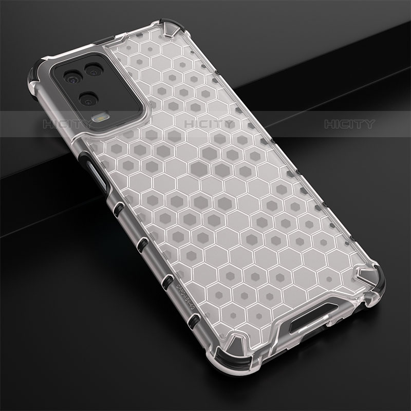 Coque Rebord Contour Silicone et Vitre Transparente Housse Etui 360 Degres AM2 pour Oppo A54 4G Blanc Plus