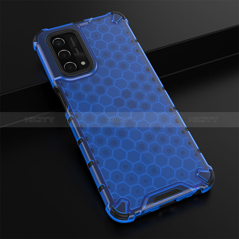 Coque Rebord Contour Silicone et Vitre Transparente Housse Etui 360 Degres AM2 pour Oppo A54 5G Bleu Plus