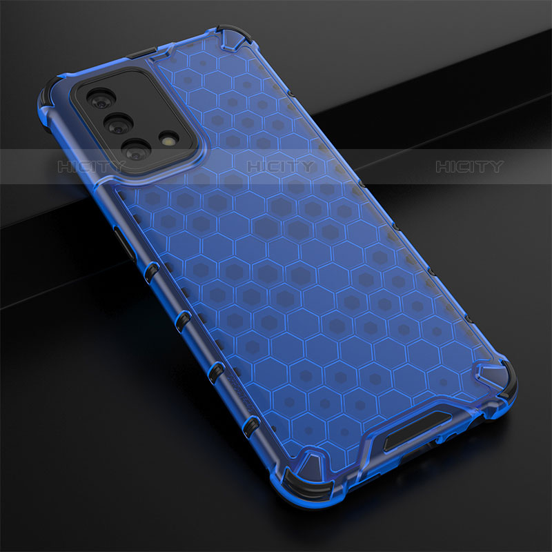 Coque Rebord Contour Silicone et Vitre Transparente Housse Etui 360 Degres AM2 pour Oppo A74 4G Bleu Plus