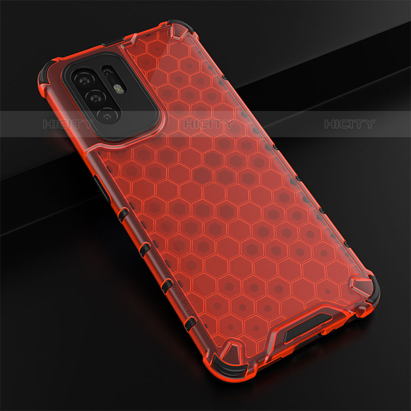 Coque Rebord Contour Silicone et Vitre Transparente Housse Etui 360 Degres AM2 pour Oppo A94 5G Rouge Plus