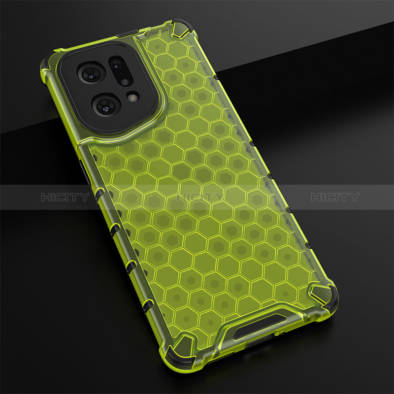 Coque Rebord Contour Silicone et Vitre Transparente Housse Etui 360 Degres AM2 pour Oppo Find X5 5G Vert Plus