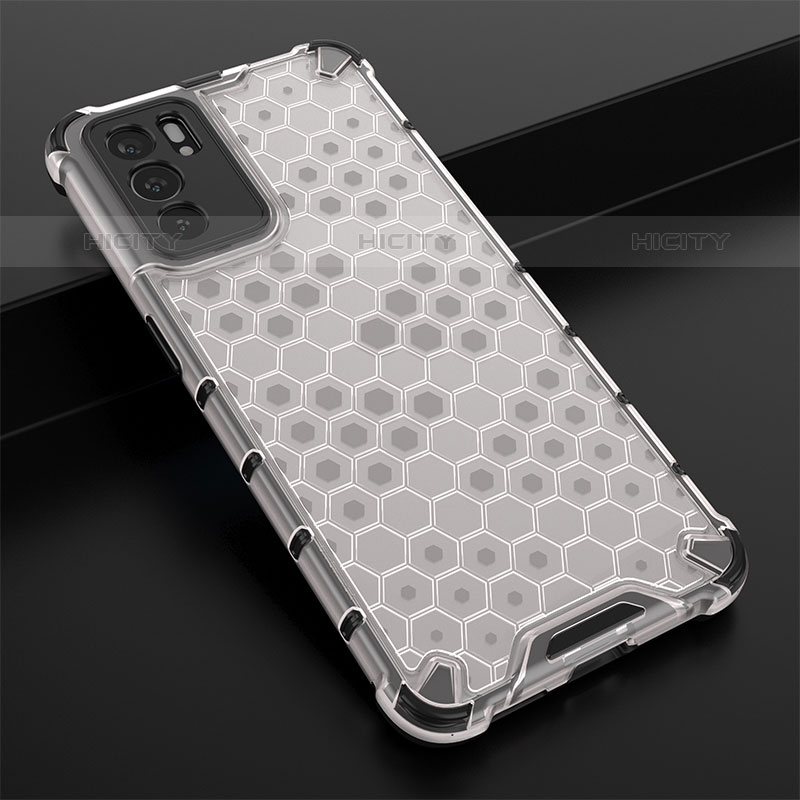 Coque Rebord Contour Silicone et Vitre Transparente Housse Etui 360 Degres AM2 pour Oppo Reno6 5G Blanc Plus