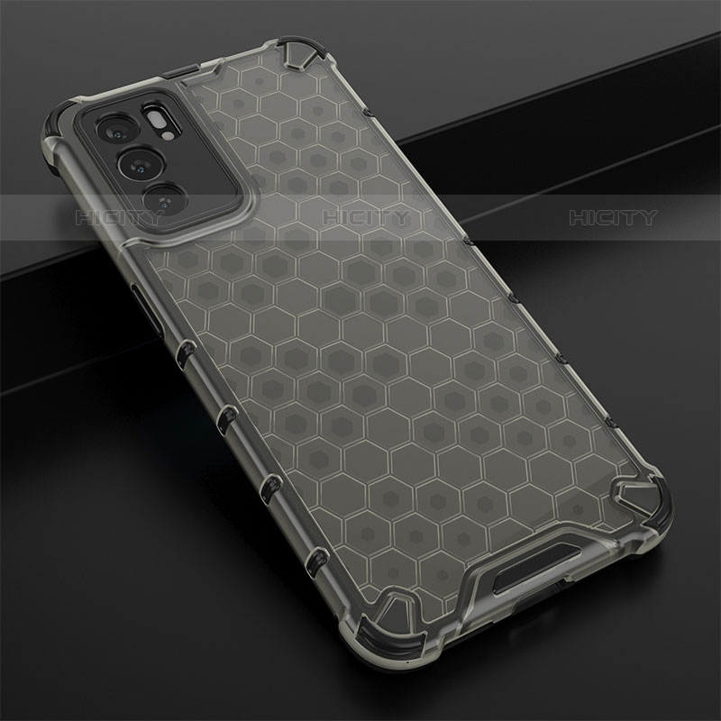 Coque Rebord Contour Silicone et Vitre Transparente Housse Etui 360 Degres AM2 pour Oppo Reno6 5G Noir Plus