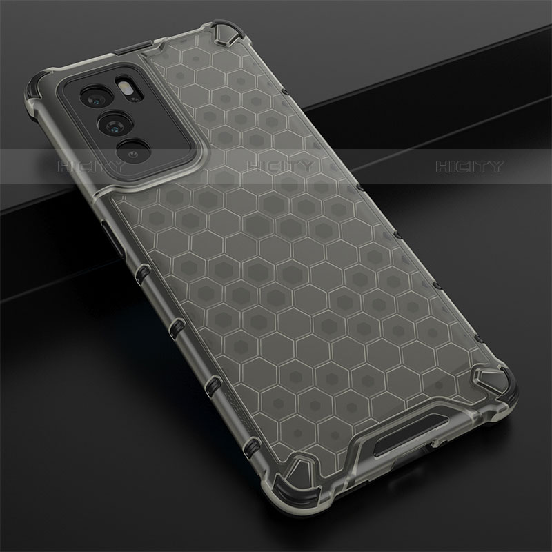 Coque Rebord Contour Silicone et Vitre Transparente Housse Etui 360 Degres AM2 pour Oppo Reno6 Pro 5G India Noir Plus