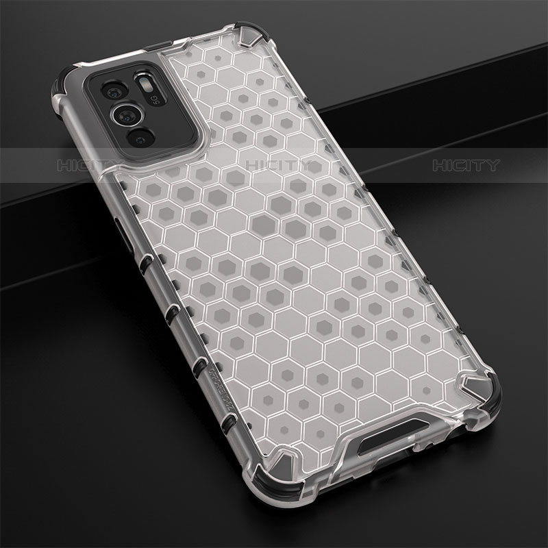 Coque Rebord Contour Silicone et Vitre Transparente Housse Etui 360 Degres AM2 pour Oppo Reno6 Z 5G Blanc Plus