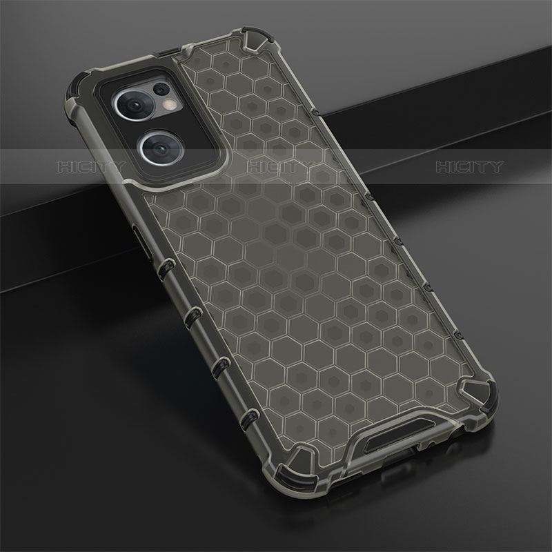 Coque Rebord Contour Silicone et Vitre Transparente Housse Etui 360 Degres AM2 pour Oppo Reno7 5G Noir Plus