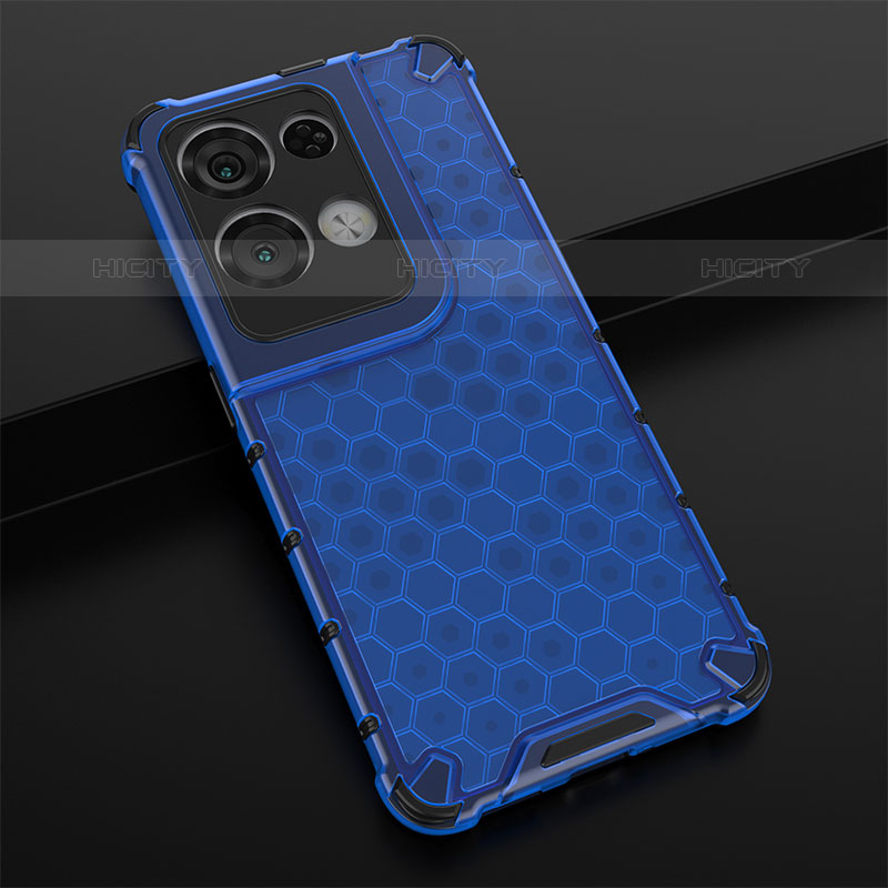 Coque Rebord Contour Silicone et Vitre Transparente Housse Etui 360 Degres AM2 pour Oppo Reno8 Pro 5G Bleu Plus