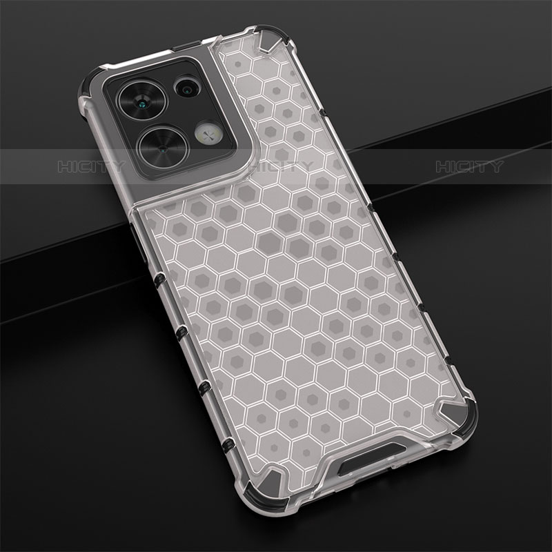 Coque Rebord Contour Silicone et Vitre Transparente Housse Etui 360 Degres AM2 pour Oppo Reno9 5G Blanc Plus