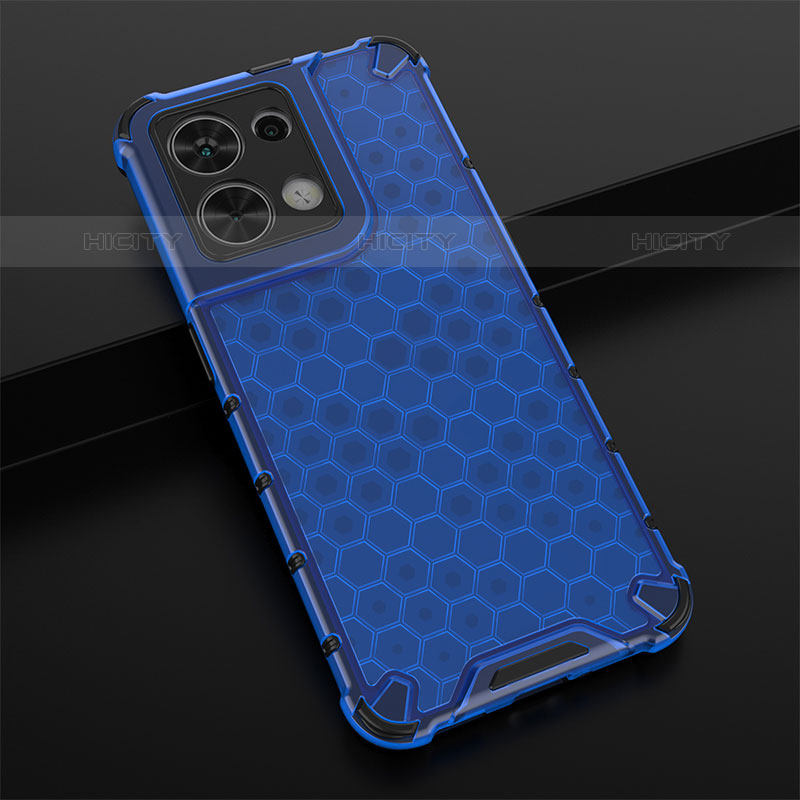 Coque Rebord Contour Silicone et Vitre Transparente Housse Etui 360 Degres AM2 pour Oppo Reno9 5G Bleu Plus