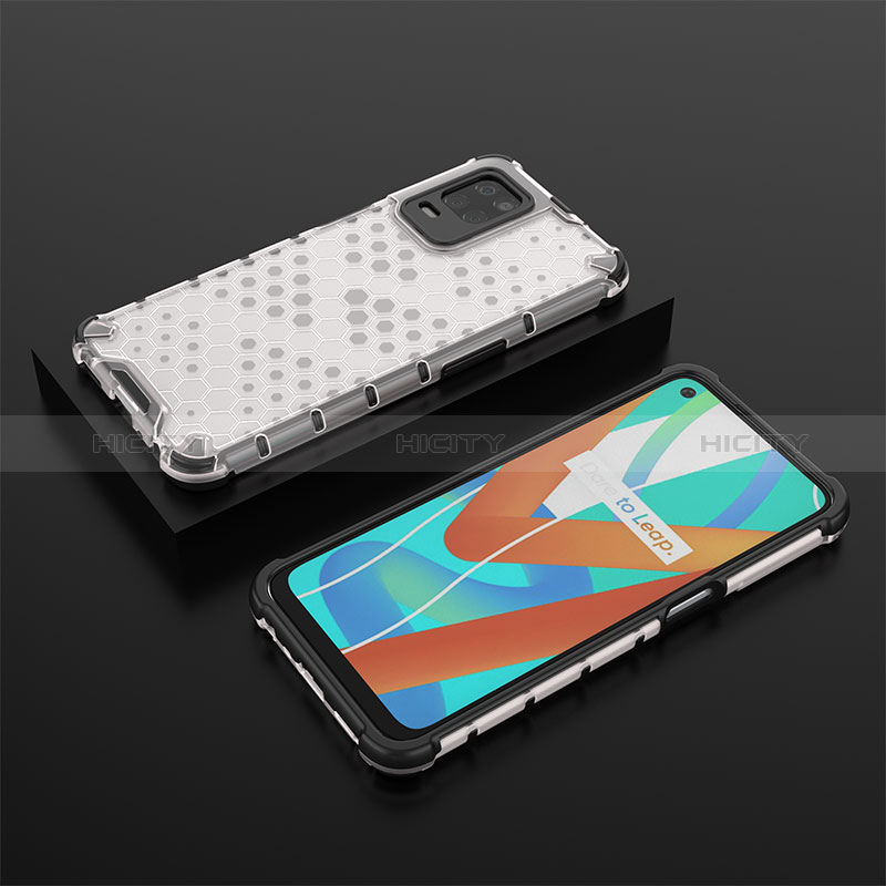 Coque Rebord Contour Silicone et Vitre Transparente Housse Etui 360 Degres AM2 pour Realme 8 5G Blanc Plus