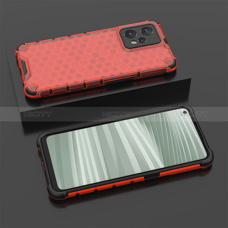 Coque Rebord Contour Silicone et Vitre Transparente Housse Etui 360 Degres AM2 pour Realme 9 4G Rouge Plus