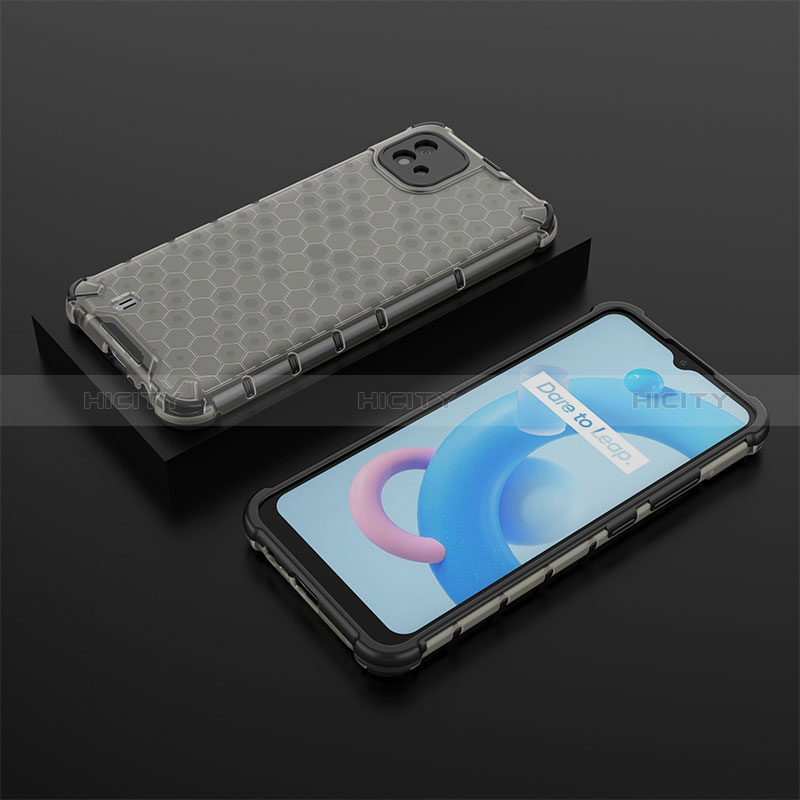 Coque Rebord Contour Silicone et Vitre Transparente Housse Etui 360 Degres AM2 pour Realme C11 (2021) Noir Plus