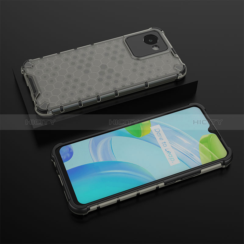 Coque Rebord Contour Silicone et Vitre Transparente Housse Etui 360 Degres AM2 pour Realme C30 Noir Plus