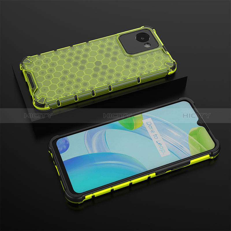 Coque Rebord Contour Silicone et Vitre Transparente Housse Etui 360 Degres AM2 pour Realme C30 Vert Plus