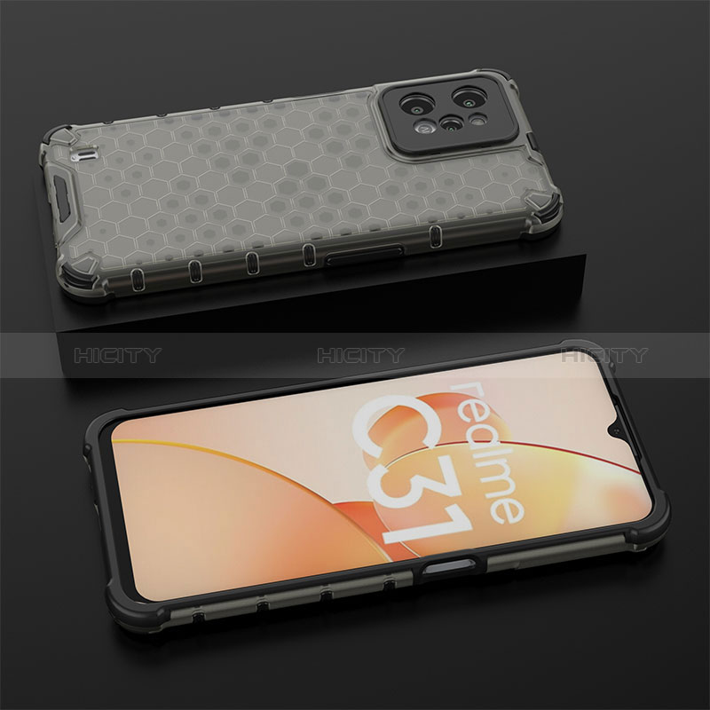 Coque Rebord Contour Silicone et Vitre Transparente Housse Etui 360 Degres AM2 pour Realme C31 Plus