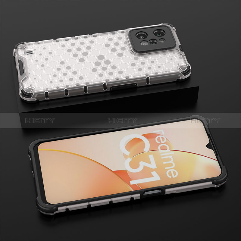 Coque Rebord Contour Silicone et Vitre Transparente Housse Etui 360 Degres AM2 pour Realme C31 Plus