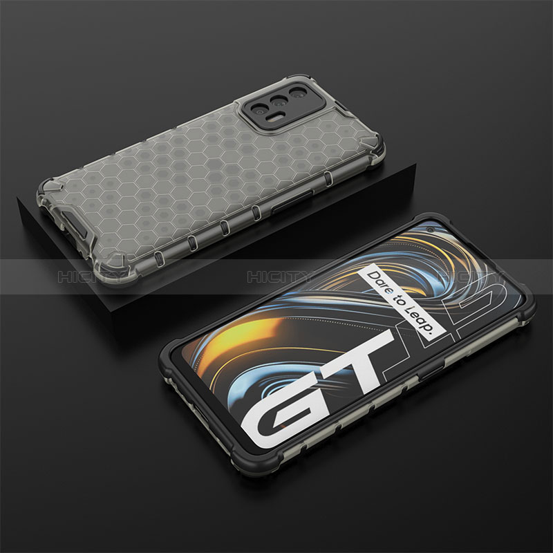 Coque Rebord Contour Silicone et Vitre Transparente Housse Etui 360 Degres AM2 pour Realme GT Master 5G Noir Plus