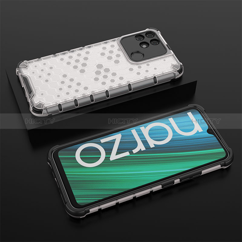 Coque Rebord Contour Silicone et Vitre Transparente Housse Etui 360 Degres AM2 pour Realme Narzo 50A Plus