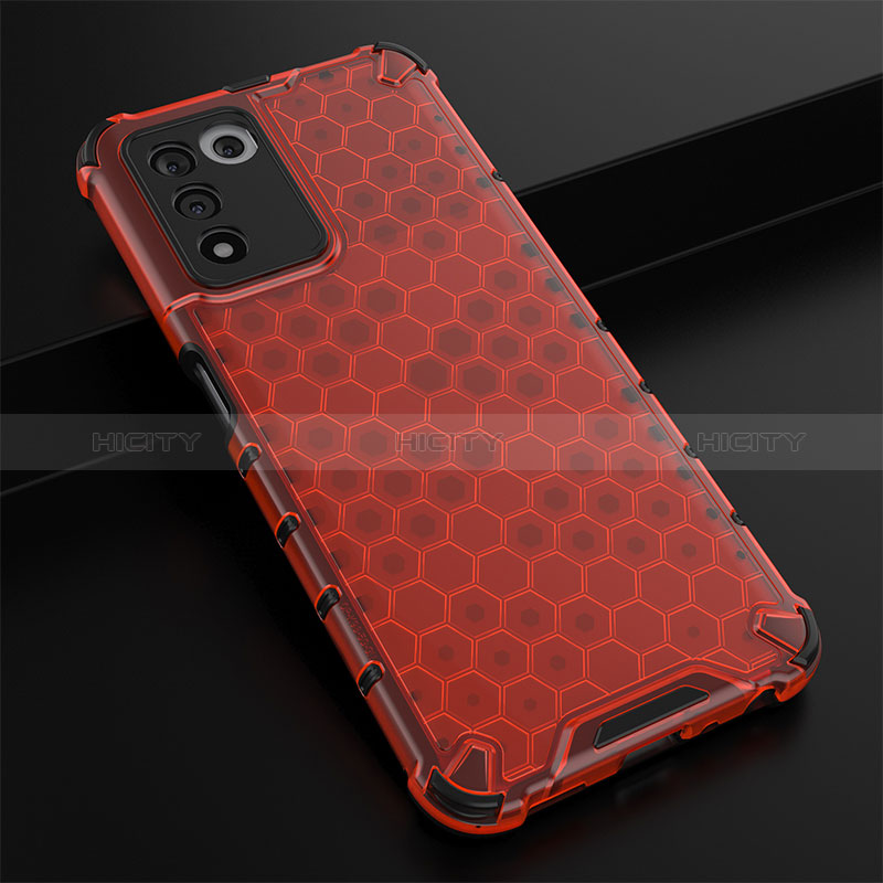 Coque Rebord Contour Silicone et Vitre Transparente Housse Etui 360 Degres AM2 pour Realme Q3s 5G Rouge Plus