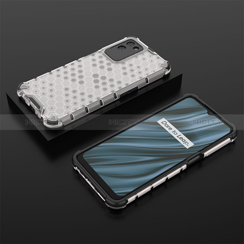 Coque Rebord Contour Silicone et Vitre Transparente Housse Etui 360 Degres AM2 pour Realme V11 5G Blanc Plus