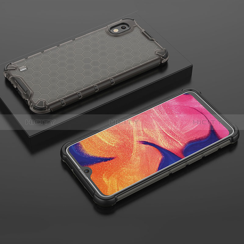 Coque Rebord Contour Silicone et Vitre Transparente Housse Etui 360 Degres AM2 pour Samsung Galaxy A10 Noir Plus