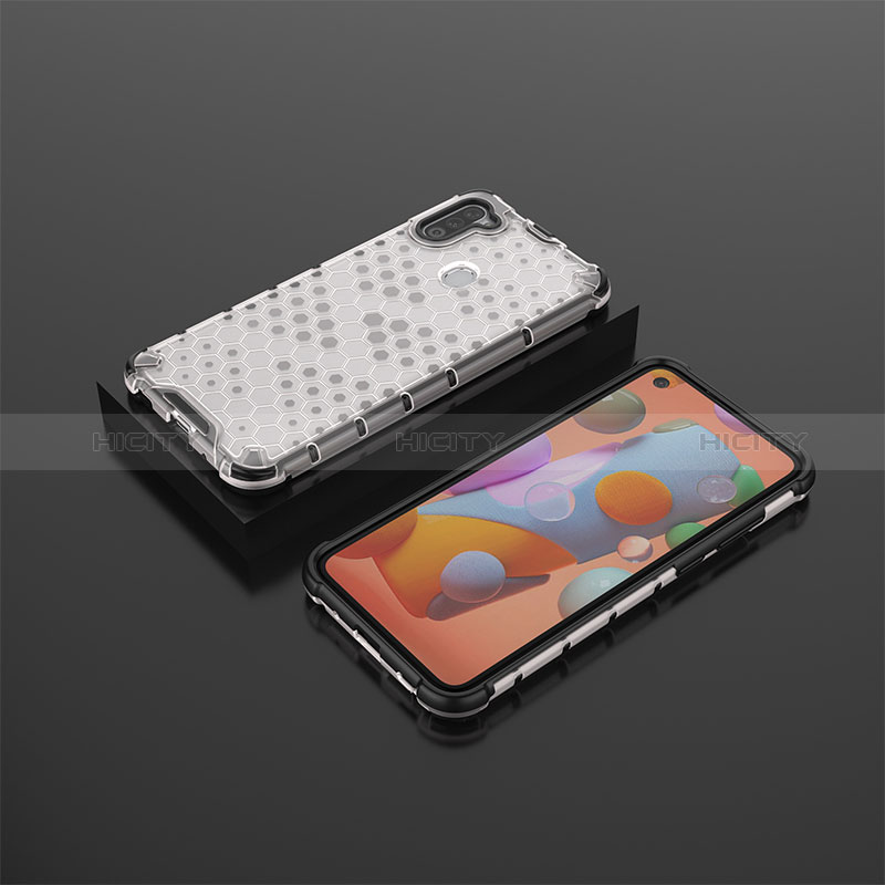 Coque Rebord Contour Silicone et Vitre Transparente Housse Etui 360 Degres AM2 pour Samsung Galaxy A11 Plus