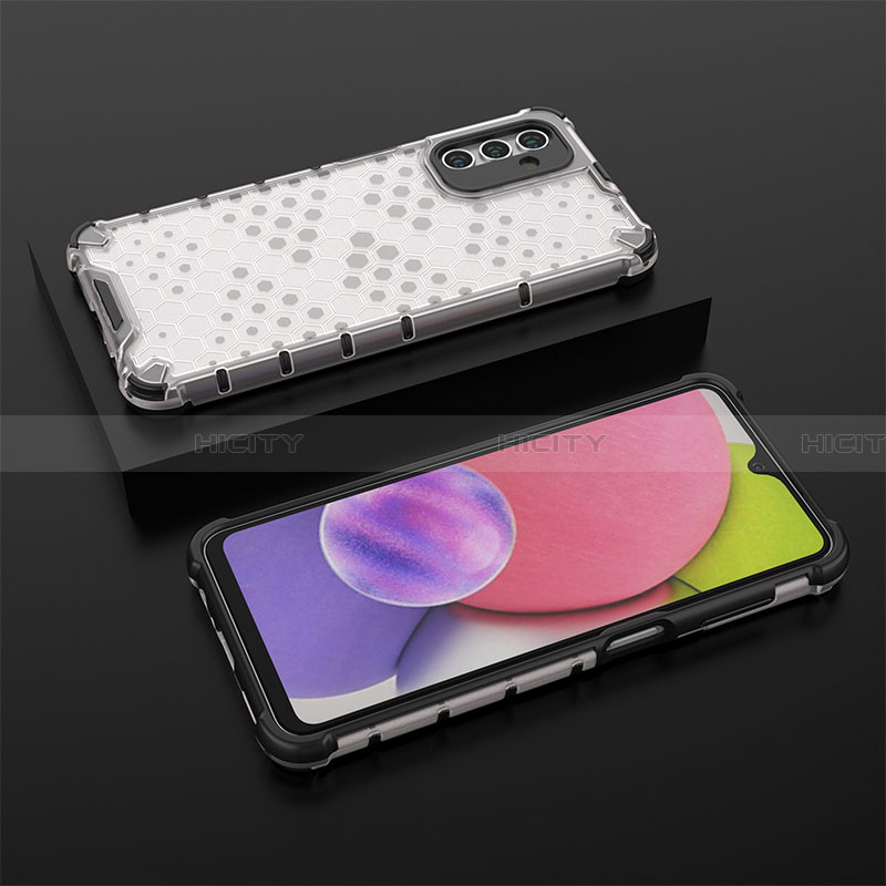 Coque Rebord Contour Silicone et Vitre Transparente Housse Etui 360 Degres AM2 pour Samsung Galaxy A13 5G Blanc Plus