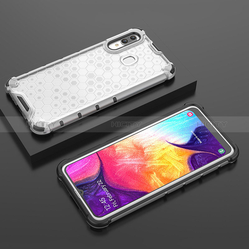 Coque Rebord Contour Silicone et Vitre Transparente Housse Etui 360 Degres AM2 pour Samsung Galaxy A20 Plus