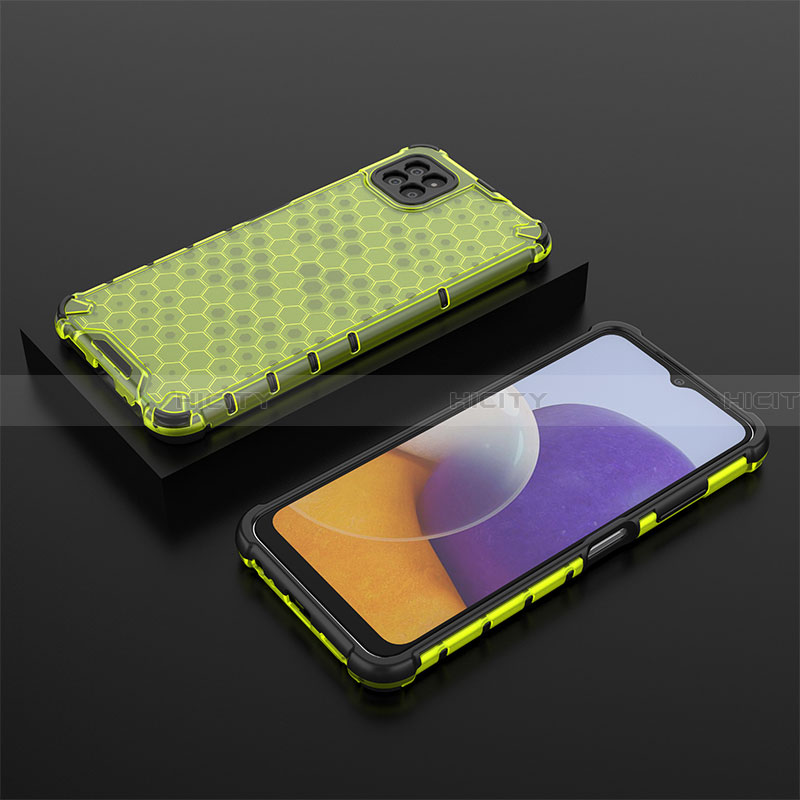 Coque Rebord Contour Silicone et Vitre Transparente Housse Etui 360 Degres AM2 pour Samsung Galaxy A22 5G Plus