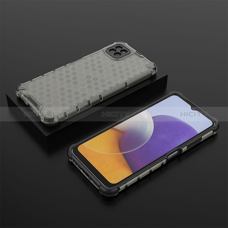 Coque Rebord Contour Silicone et Vitre Transparente Housse Etui 360 Degres AM2 pour Samsung Galaxy A22s 5G Noir Plus