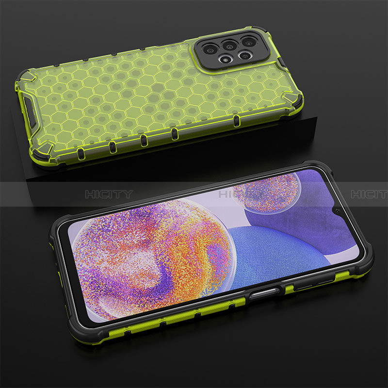 Coque Rebord Contour Silicone et Vitre Transparente Housse Etui 360 Degres AM2 pour Samsung Galaxy A23 4G Vert Plus