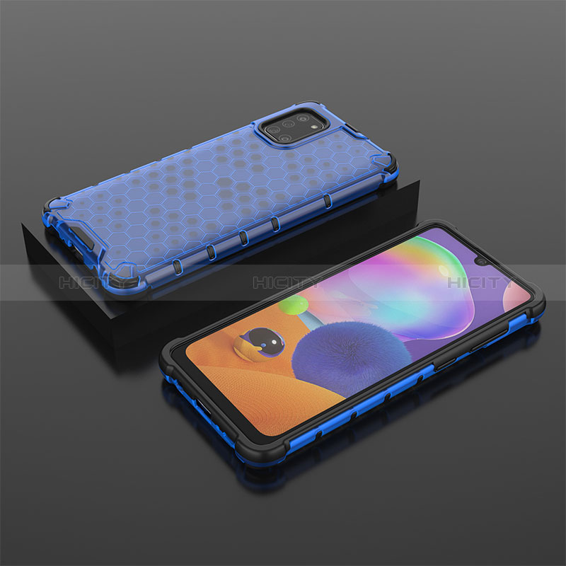 Coque Rebord Contour Silicone et Vitre Transparente Housse Etui 360 Degres AM2 pour Samsung Galaxy A31 Plus