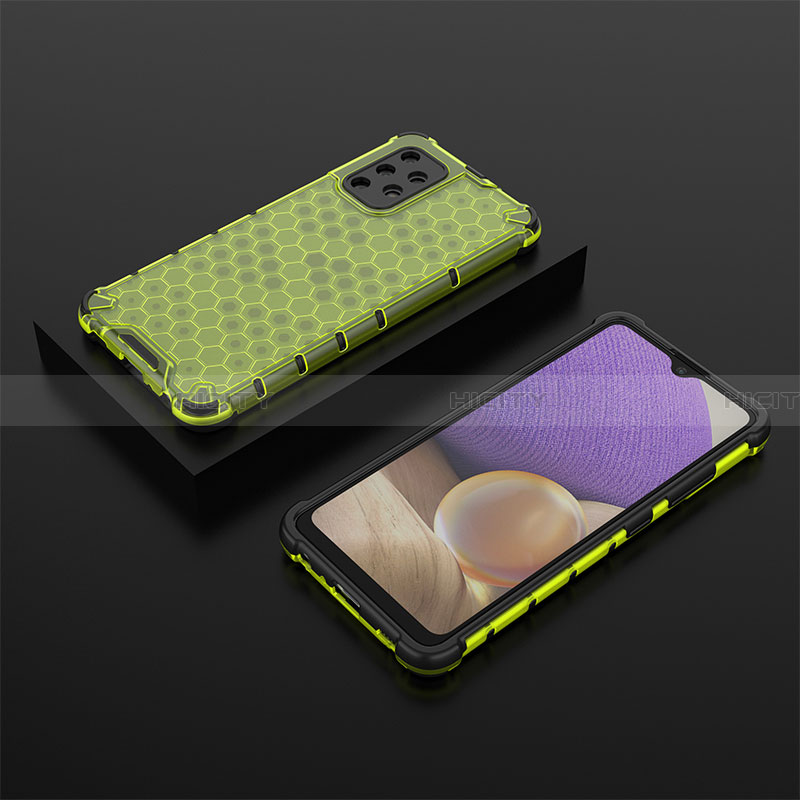 Coque Rebord Contour Silicone et Vitre Transparente Housse Etui 360 Degres AM2 pour Samsung Galaxy A32 4G Vert Plus