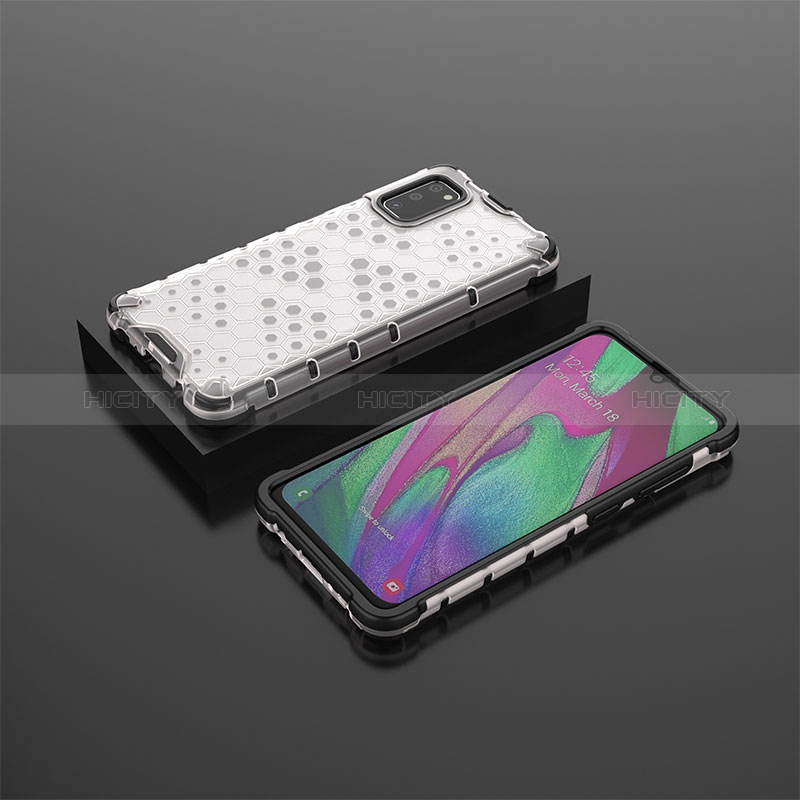 Coque Rebord Contour Silicone et Vitre Transparente Housse Etui 360 Degres AM2 pour Samsung Galaxy A41 Blanc Plus