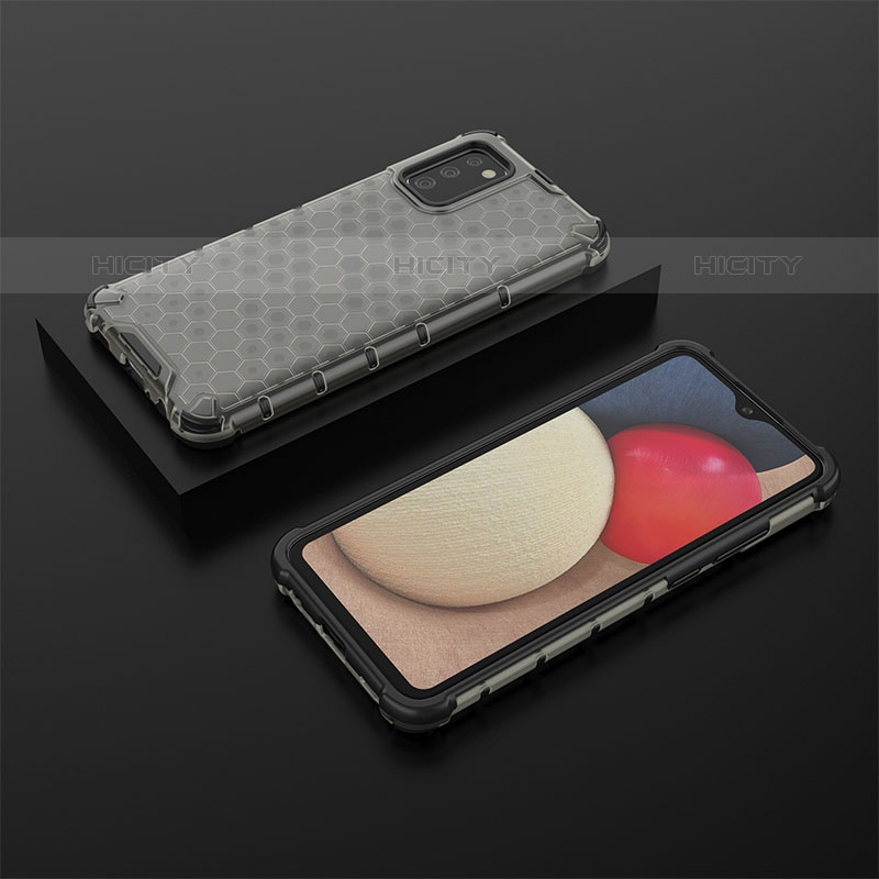 Coque Rebord Contour Silicone et Vitre Transparente Housse Etui 360 Degres AM2 pour Samsung Galaxy M02s Noir Plus