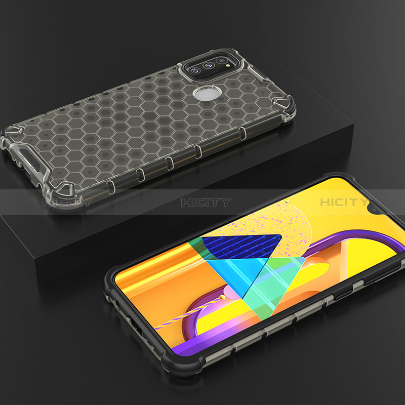 Coque Rebord Contour Silicone et Vitre Transparente Housse Etui 360 Degres AM2 pour Samsung Galaxy M21 Plus