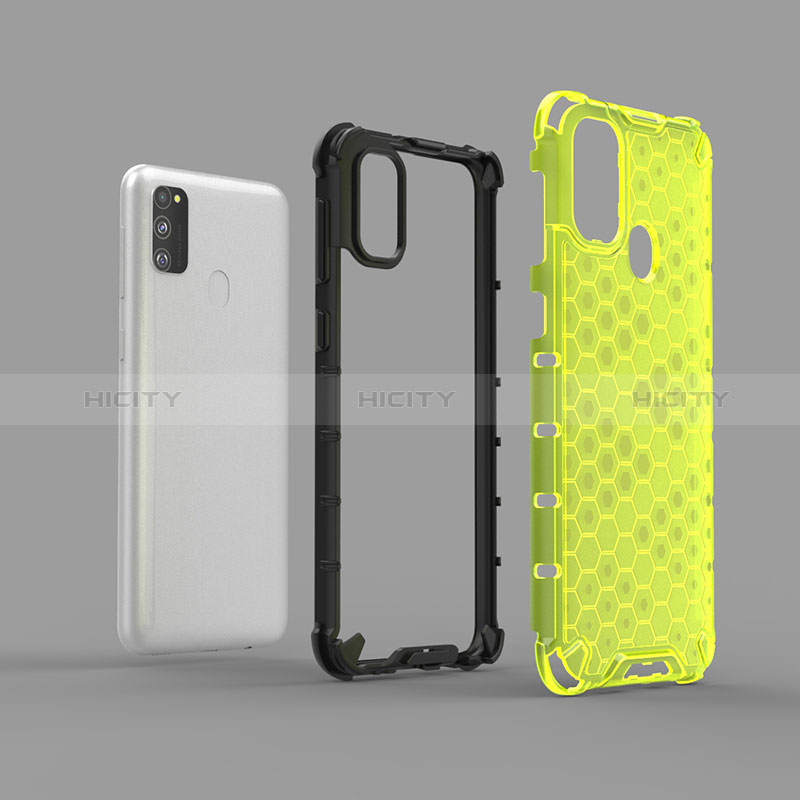 Coque Rebord Contour Silicone et Vitre Transparente Housse Etui 360 Degres AM2 pour Samsung Galaxy M21 Plus