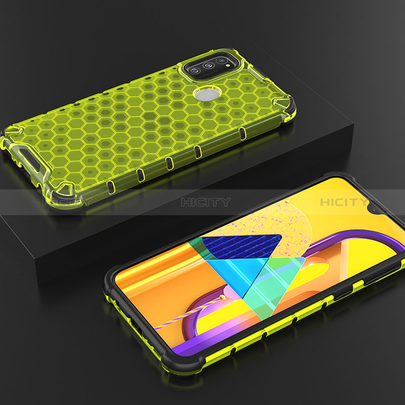 Coque Rebord Contour Silicone et Vitre Transparente Housse Etui 360 Degres AM2 pour Samsung Galaxy M21 Vert Plus