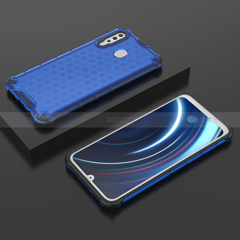 Coque Rebord Contour Silicone et Vitre Transparente Housse Etui 360 Degres AM2 pour Samsung Galaxy M30 Bleu Plus