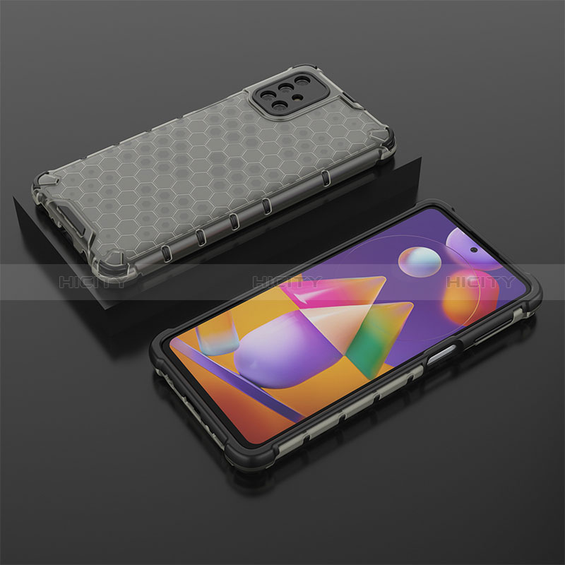 Coque Rebord Contour Silicone et Vitre Transparente Housse Etui 360 Degres AM2 pour Samsung Galaxy M31s Noir Plus