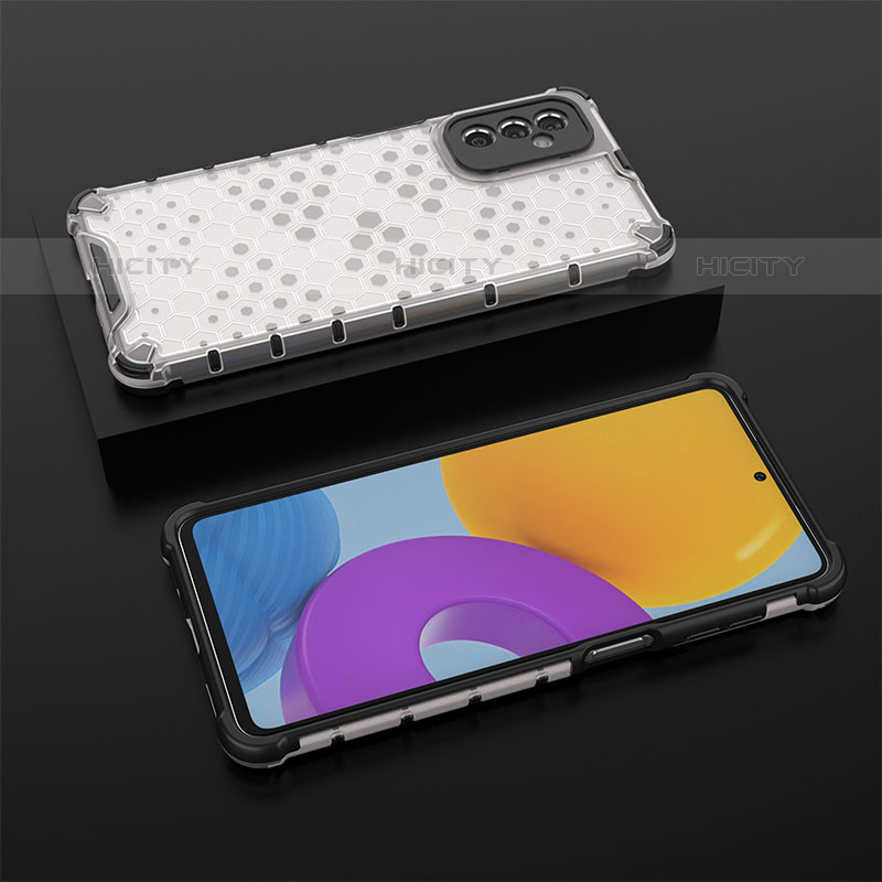 Coque Rebord Contour Silicone et Vitre Transparente Housse Etui 360 Degres AM2 pour Samsung Galaxy M52 5G Blanc Plus