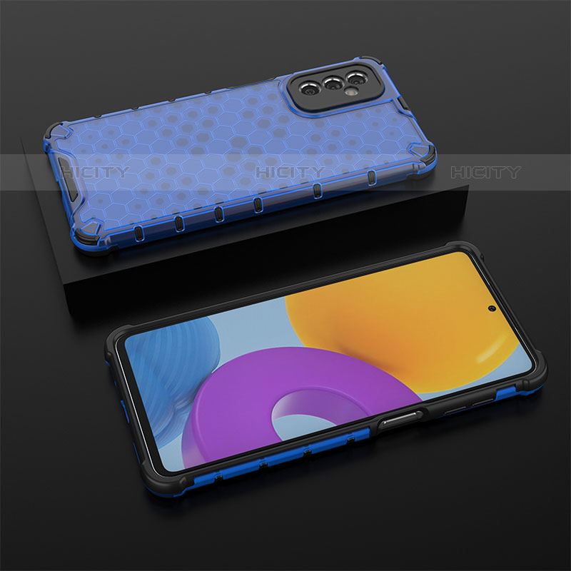 Coque Rebord Contour Silicone et Vitre Transparente Housse Etui 360 Degres AM2 pour Samsung Galaxy M52 5G Bleu Plus