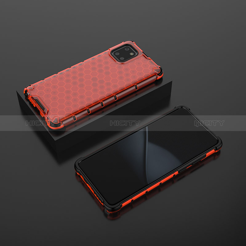 Coque Rebord Contour Silicone et Vitre Transparente Housse Etui 360 Degres AM2 pour Samsung Galaxy M60s Rouge Plus