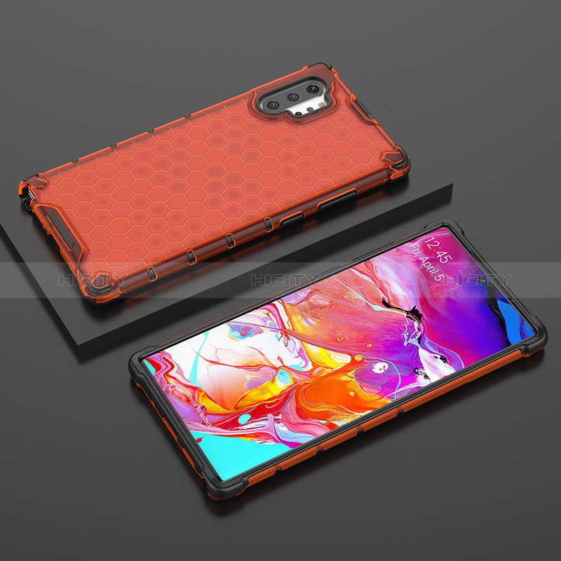 Coque Rebord Contour Silicone et Vitre Transparente Housse Etui 360 Degres AM2 pour Samsung Galaxy Note 10 Plus 5G Rouge Plus