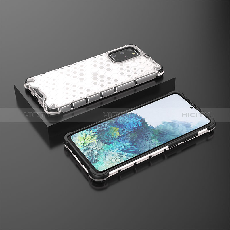 Coque Rebord Contour Silicone et Vitre Transparente Housse Etui 360 Degres AM2 pour Samsung Galaxy S20 Plus Blanc Plus