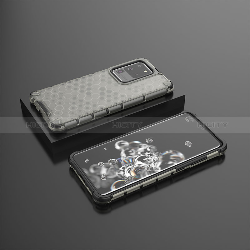 Coque Rebord Contour Silicone et Vitre Transparente Housse Etui 360 Degres AM2 pour Samsung Galaxy S20 Ultra 5G Noir Plus