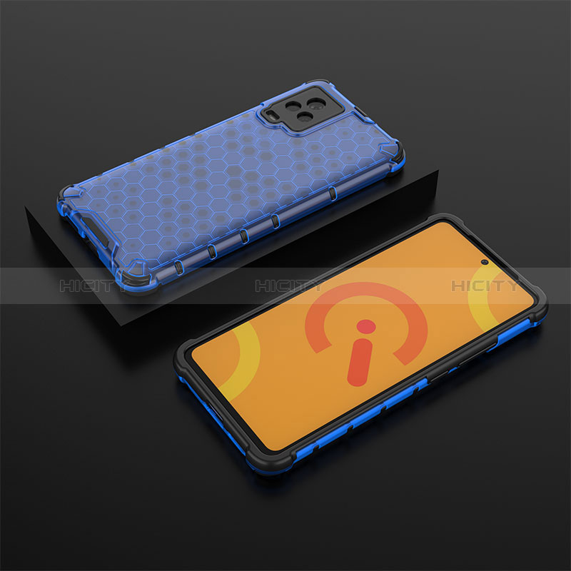 Coque Rebord Contour Silicone et Vitre Transparente Housse Etui 360 Degres AM2 pour Vivo iQOO 7 5G Bleu Plus