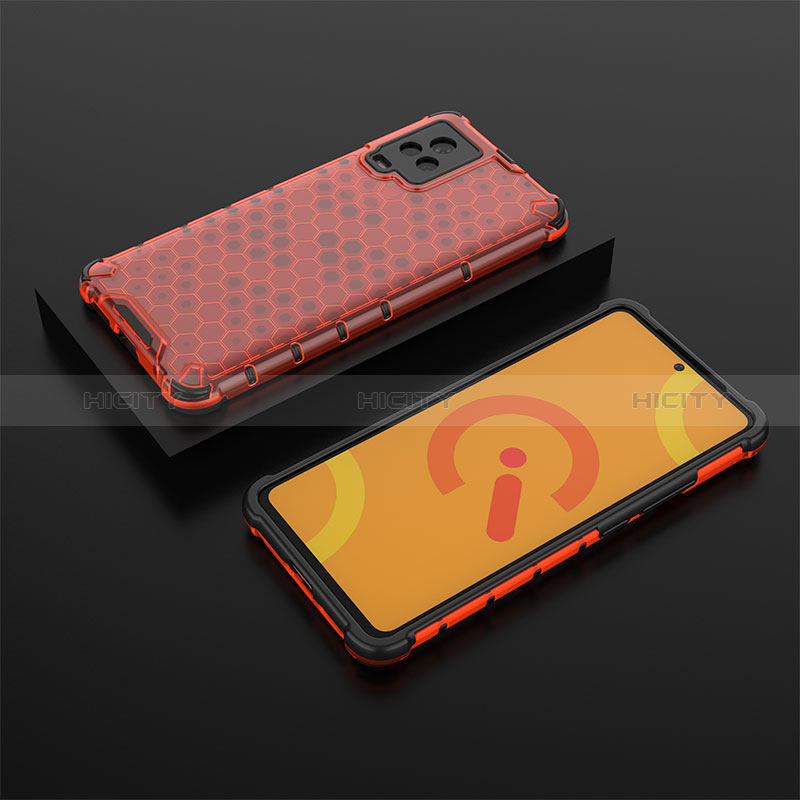 Coque Rebord Contour Silicone et Vitre Transparente Housse Etui 360 Degres AM2 pour Vivo iQOO 7 5G Rouge Plus